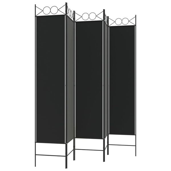 vidaXL 5-Panel Room Divider Black 200x200 cm Fabric