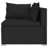 vidaXL 4 Piece Garden Lounge Set with Cushions Black Poly Rattan