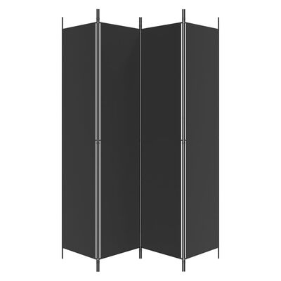 vidaXL 4-Panel Room Divider Black 200x220 cm Fabric, black vidaXL 4-Panel Room Divider Black 200x220 cm Fabric