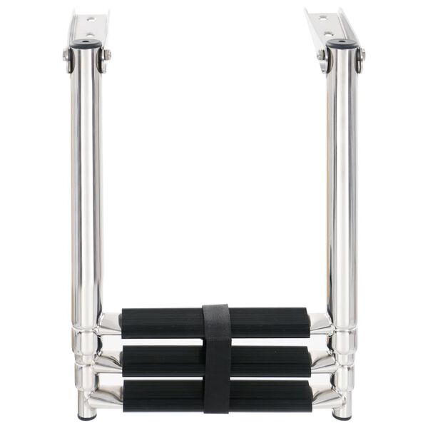 vidaXL Folding Boarding Ladder 3-step Stainless Steel