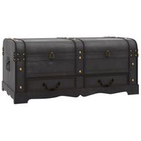 vidaXL Treasure Chest Wood Black 90x51x42 cm