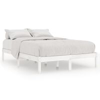 vidaXL Bed Frame without Mattress White Solid Wood King Size