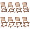 vidaXL Folding Outdoor Chairs 8 pcs Solid Acacia Wood