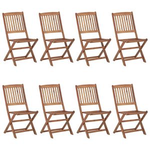vidaXL Folding Outdoor Chairs 8 pcs Solid Acacia Wood