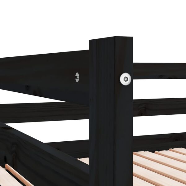 vidaXL Pull-out Day Bed without Mattress Black 2x(90x200)cm