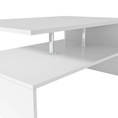 vidaXL Coffee Table Engineered Wood 90x59x42 cm White, white vidaXL Coffee Table Engineered Wood 90x59x42 cm White