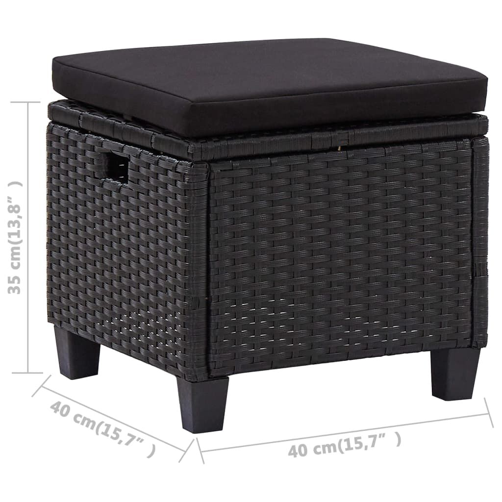 vidaXL 6 Piece Garden Sofa Set with Cushions Poly Rattan Black