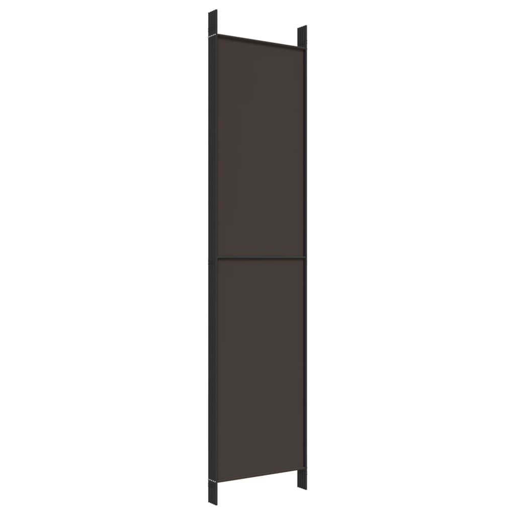 vidaXL 5-Panel Room Divider Brown 250x220 cm Fabric