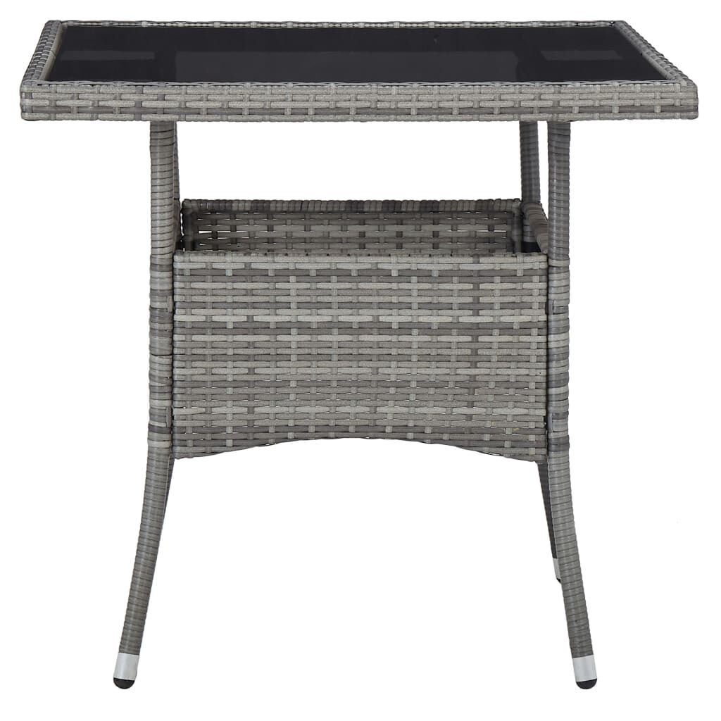 vidaXL 5 Piece Garden Dining Set Grey Poly Rattan and Acacia Wood