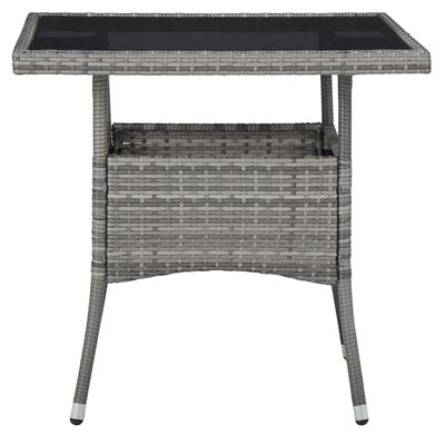vidaXL 5 Piece Garden Dining Set Grey Poly Rattan and Acacia Wood, grey vidaXL 5 Piece Garden Dining Set Grey Poly Rattan and Acacia Wood