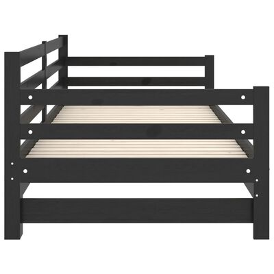 vidaXL Pull-out Day Bed without Mattress Black 2x(90x200) cm