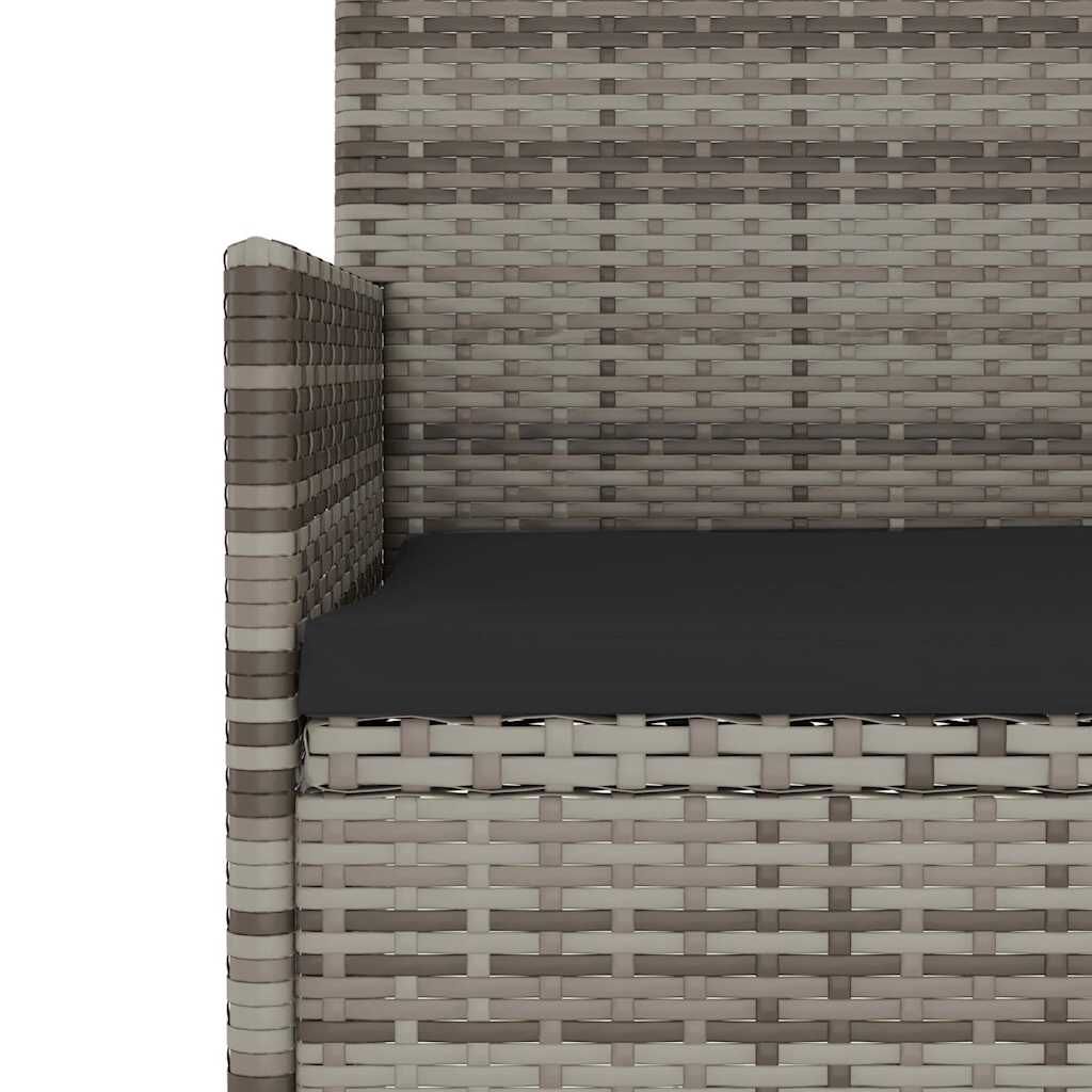 vidaXL 4 Piece Garden Lounge Set with Cushions Grey Poly Rattan