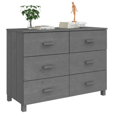 vidaXL Sideboard HAMAR Dark Grey 113x40x80 cm Solid Wood Pine, dark grey vidaXL Sideboard HAMAR Dark Grey 113x40x80 cm Solid Wood Pine