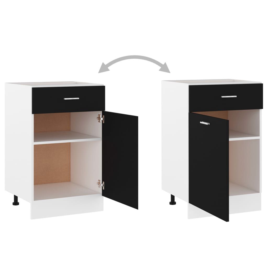 vidaXL Drawer Bottom Cabinet Lyon Black 50x46x81.5 cm Engineered Wood