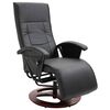 vidaXL Swivel TV Armchair Black Faux Leather
