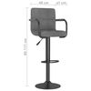 vidaXL Bar Stools 2 pcs Light Grey Fabric