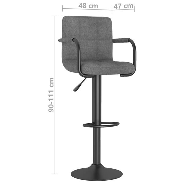 vidaXL Bar Stools 2 pcs Light Grey Fabric