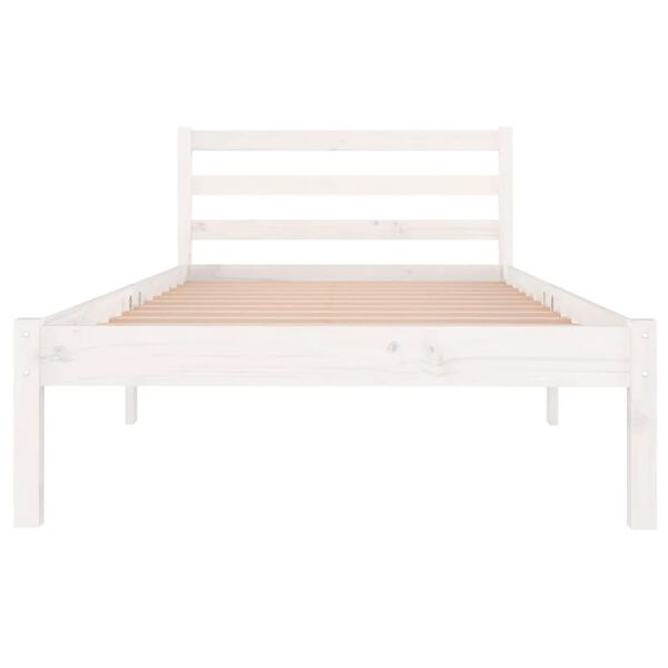 vidaXL Bed Frame without Mattress Solid Wood Pine 90x200cm White