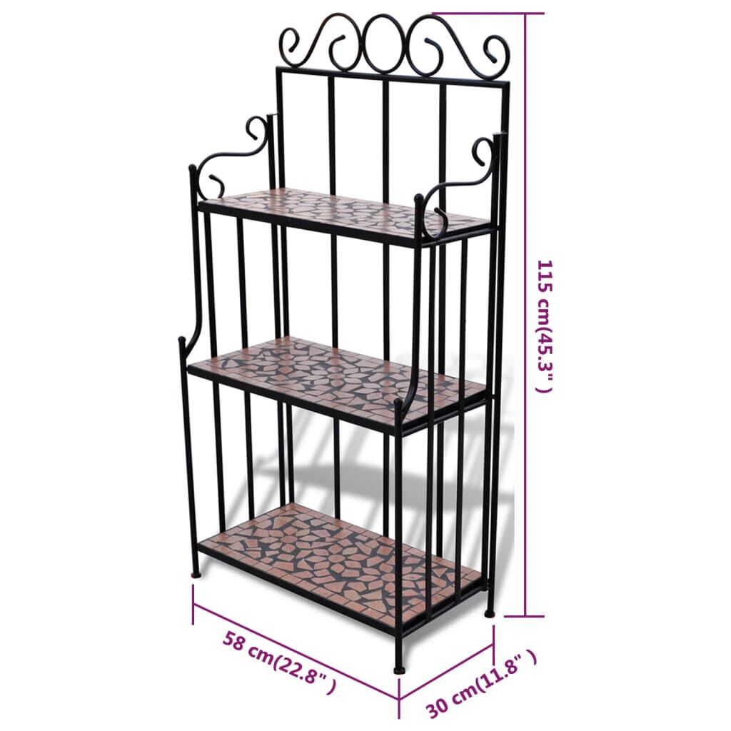 Plant Stand Plant Display Terracotta Colour Mosaic Pattern