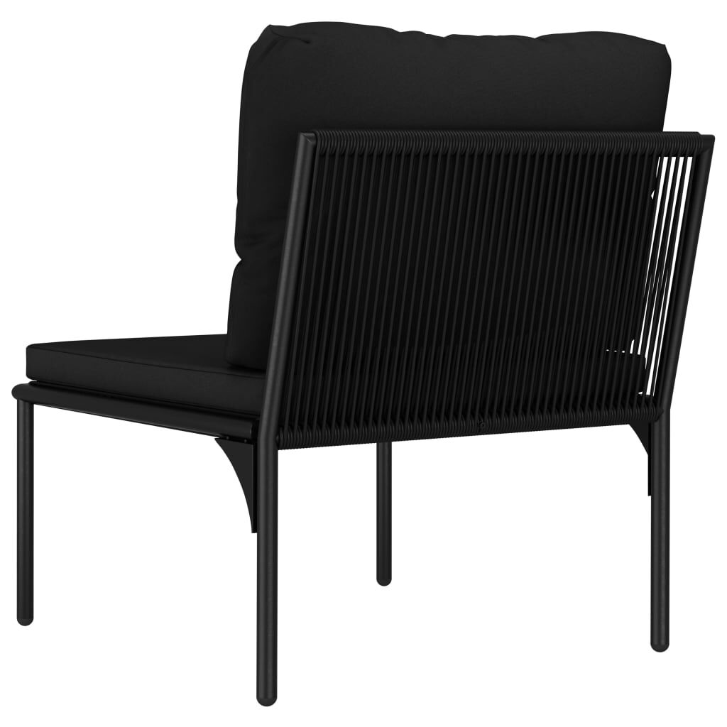 vidaXL 8 Piece Garden Lounge Set with Cushions Black PVC