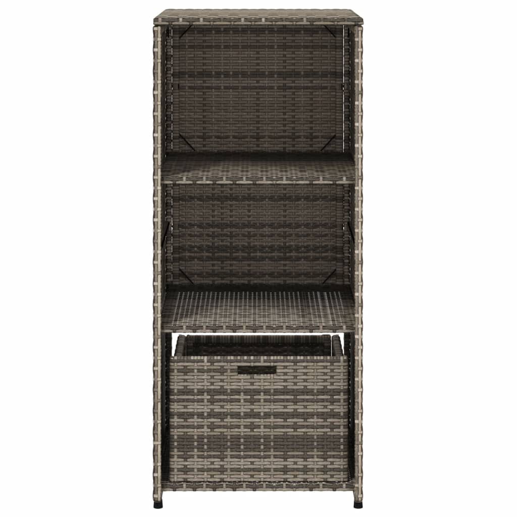 vidaXL Garden Storage Cabinet Grey 50x55x115 cm Poly Rattan