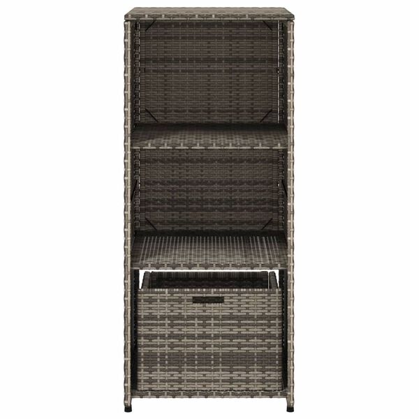 vidaXL Garden Storage Cabinet Grey 50x55x115 cm Poly Rattan