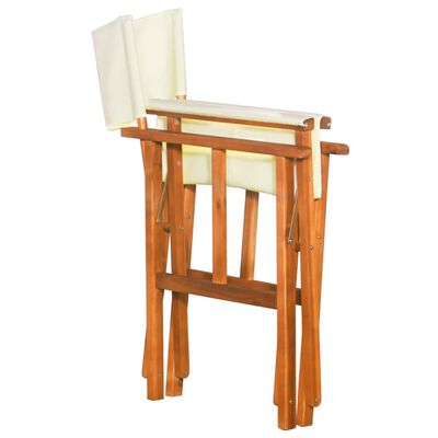 vidaXL Director's Chairs 2 pcs Solid Acacia Wood, cream vidaXL Director's Chairs 2 pcs Solid Acacia Wood