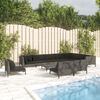 vidaXL 11 Piece Garden Lounge Set with Cushions Poly Rattan Dark Grey