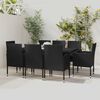 vidaXL 9 Piece Garden Dining Set Poly Rattan Black