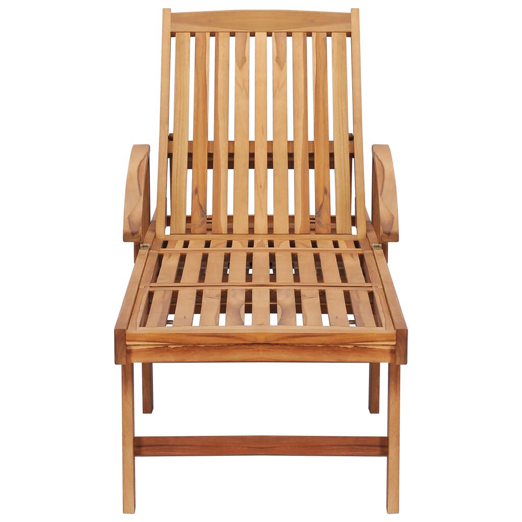 vidaXL Sun Loungers 2 pcs with Table Solid Teak Wood