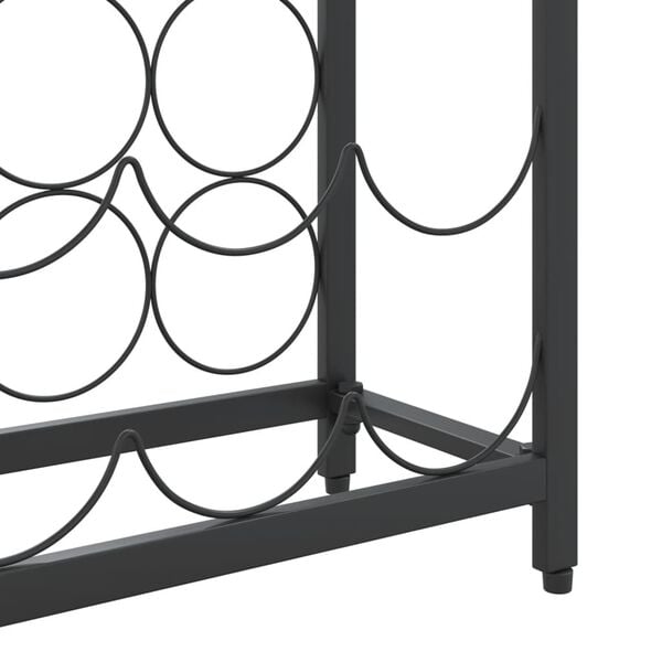 vidaXL Wine Rack for 57 Bottles Black 34x18x200 cm Wrought Iron
