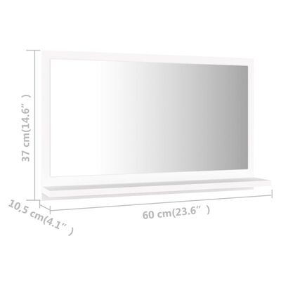 vidaXL Bathroom Mirror White 60x10.5x37 cm Engineered Wood, white vidaXL Bathroom Mirror White 60x10.5x37 cm Engineered Wood