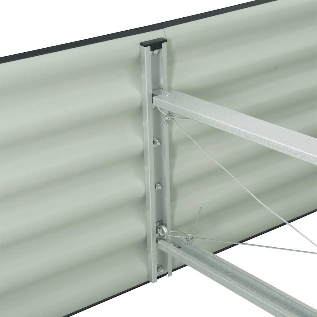 vidaXL Garden Raised Bed 240x80x44 cm Galvanised Steel Grey