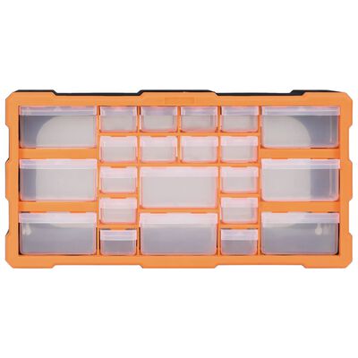 vidaXL Multi-drawer Organiser with 22 Drawers 49x16x25.5 cm, orange and black vidaXL Multi-drawer Organiser with 22 Drawers 49x16x25.5 cm