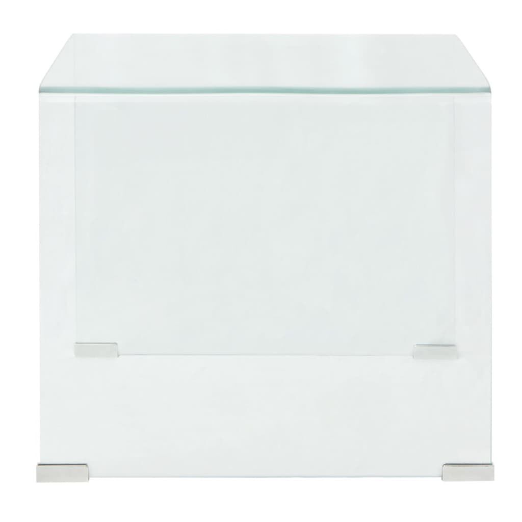 vidaXL Coffee Table Tempered Glass 49.5x50x45 cm Clear