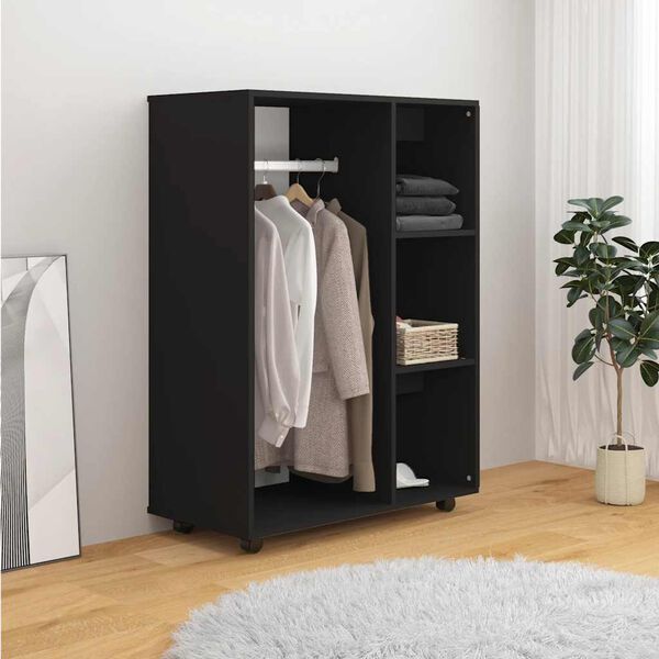vidaXL Wardrobe Black 80x40x110 cm Engineered Wood