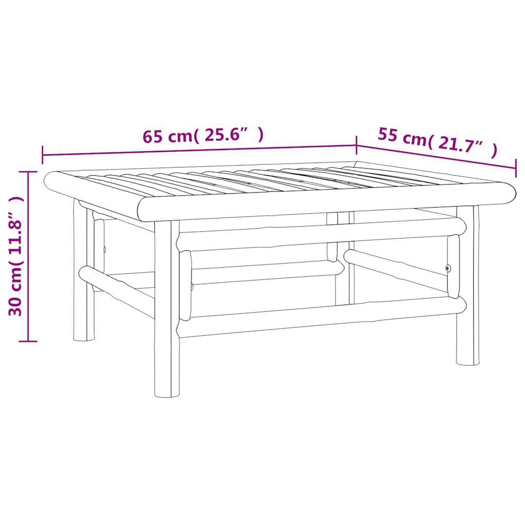 vidaXL Garden Table 65x55x30 cm Bamboo
