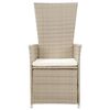 vidaXL Reclining Garden Chairs 2 pcs with Cushions Poly Rattan Beige