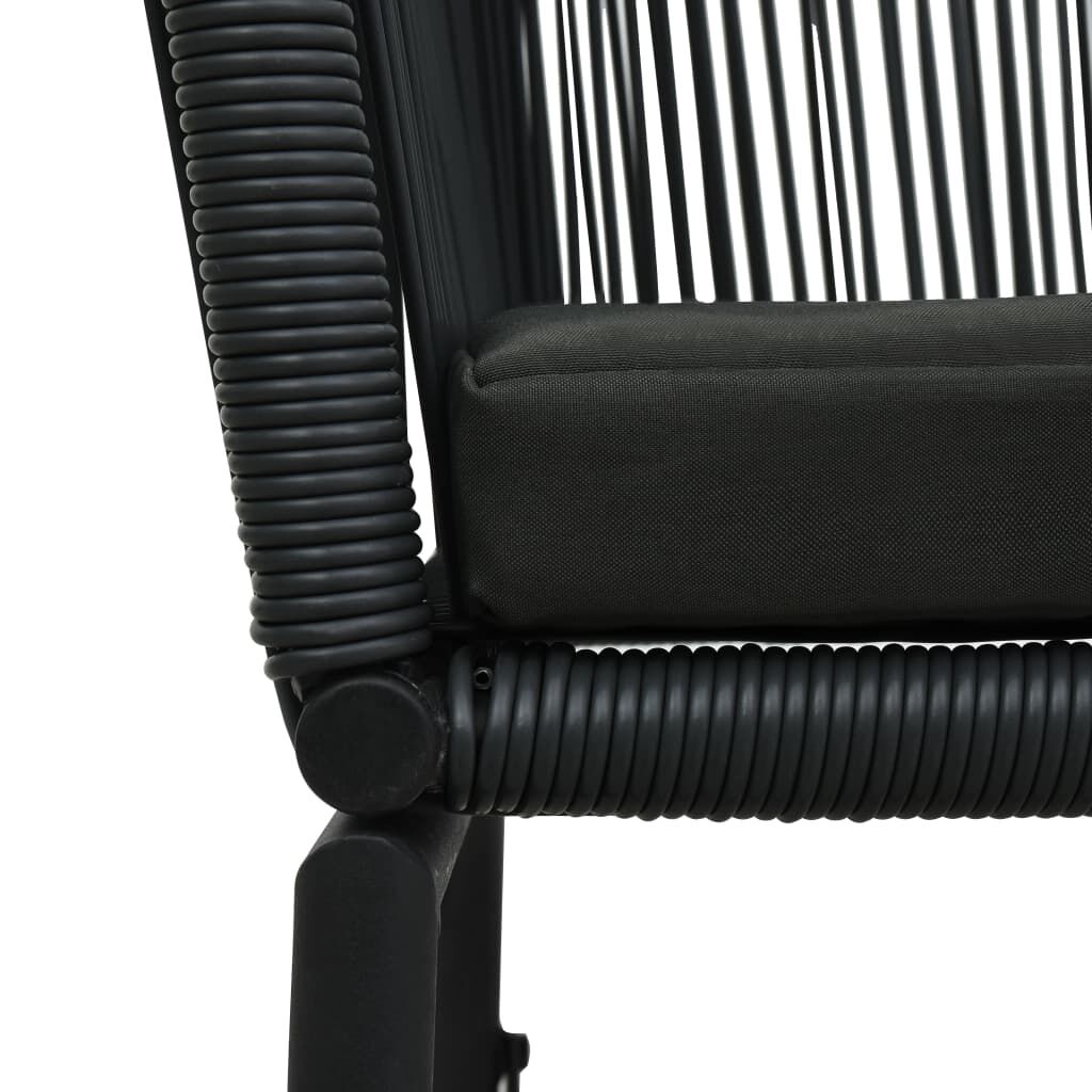 vidaXL Garden Chairs 2 pcs Black PE Rattan