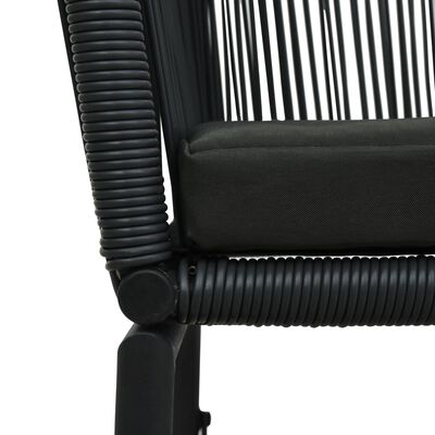 vidaXL Garden Chairs 2 pcs Black PE Rattan, black vidaXL Garden Chairs 2 pcs Black PE Rattan