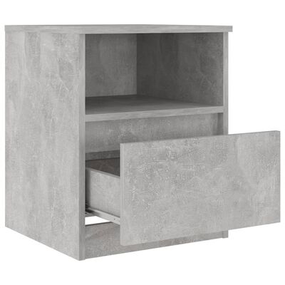 vidaXL Bed Cabinet Concrete Grey 40x40x50 cm Engineered Wood, concrete grey vidaXL Bed Cabinet Concrete Grey 40x40x50 cm Engineered Wood