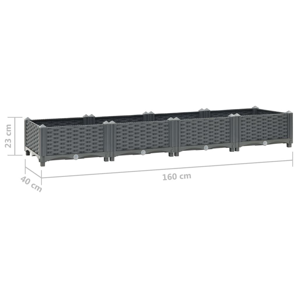 vidaXL Raised Bed 160x40x23 cm Polypropylene