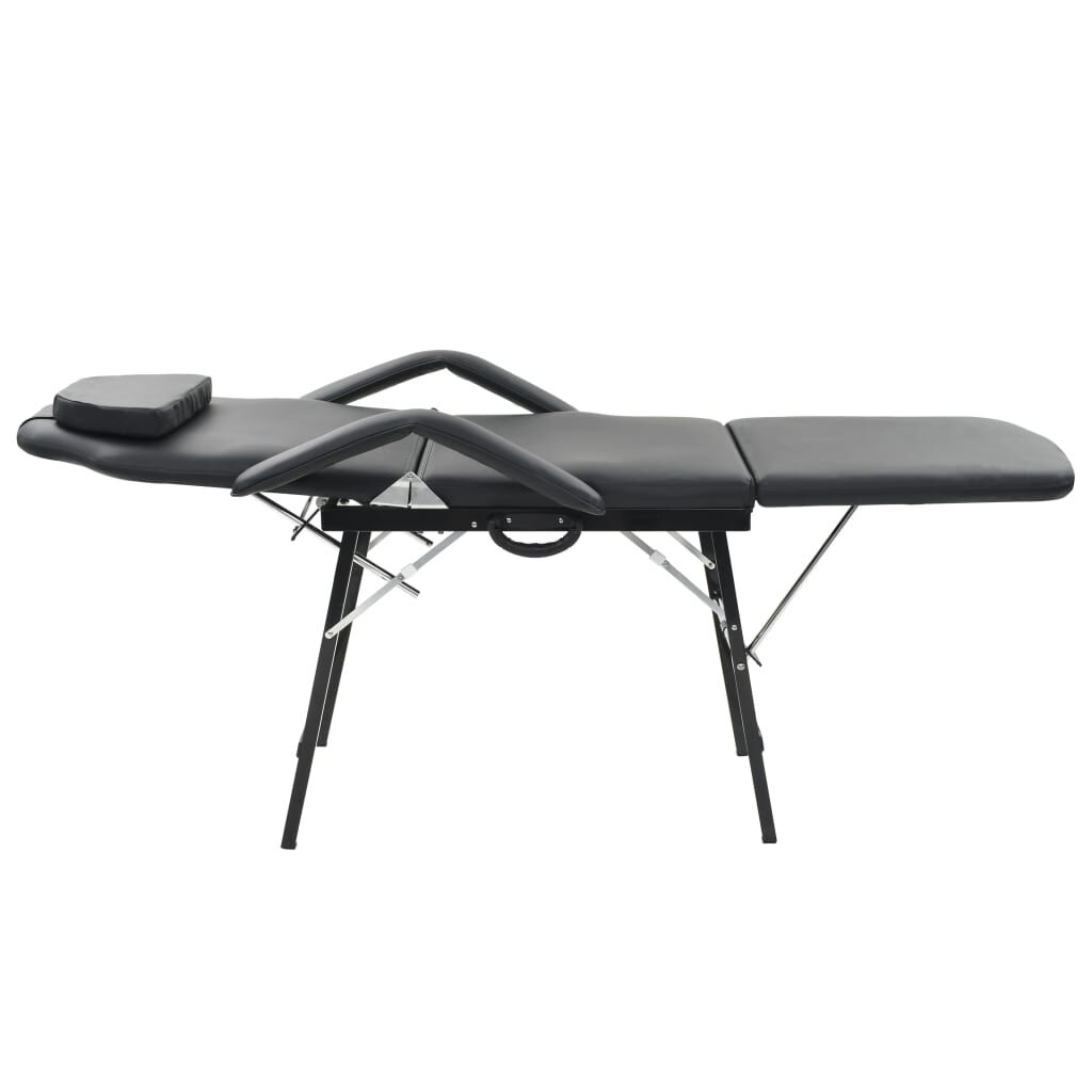 vidaXL Portable Facial Treatment Chair Faux Leather 185x78x76 cm Black