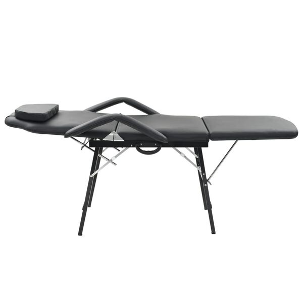 vidaXL Portable Facial Treatment Chair Faux Leather 185x78x76 cm Black