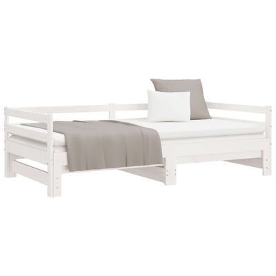 vidaXL Pull-out Day Bed without Mattress White 2x(90x200)cm, white vidaXL Pull-out Day Bed without Mattress White 2x(90x200)cm