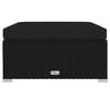 vidaXL Garden Footrest with Cushion Black 70x70x30 cm Poly Rattan