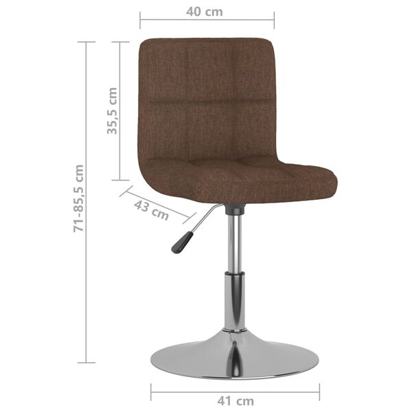 vidaXL Swivel Dining Chairs 2 pcs Brown Fabric