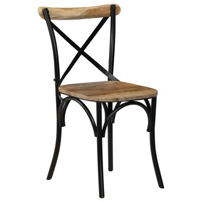 vidaXL Cross Chairs 2 pcs Black Solid Mango Wood,  vidaXL Cross Chairs 2 pcs Black Solid Mango Wood