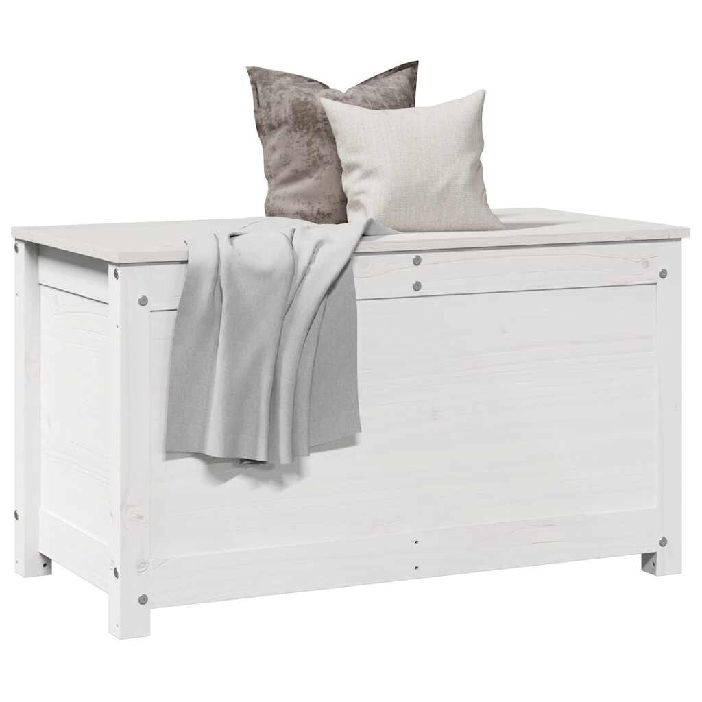 vidaXL Storage Box White 80x40x45.5 cm Solid Wood Pine
