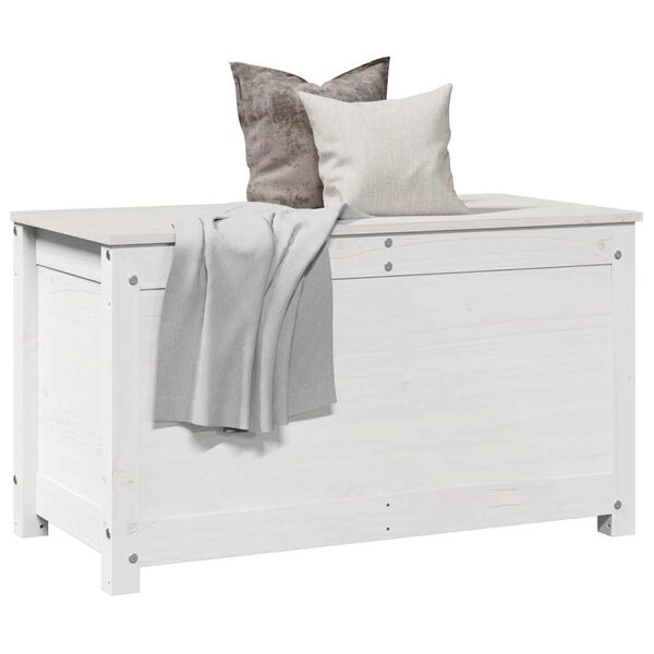vidaXL Storage Box White 80x40x45.5 cm Solid Wood Pine